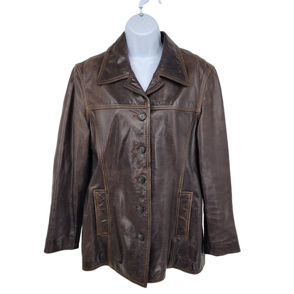Wilsons Jackets & Blazers - Wilsons Maxima Vintage Brown Leather Jacket Womens Size L Nice Style